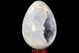 Crystal Filled Celestine (Celestite) Egg Geode #88302-2